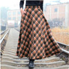 2017 Autumn Winter Women Skirt 50s Vintage and Retro Wool Maxi Elastic Waist Plaid Classical Thick Warm Saias Longa
