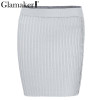 Glamaker Sexy side split knitted skirts womens Soft casual a-line women skirt Female autumn winter short skirt bottom streetwear