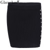 Glamaker Sexy side split knitted skirts womens Soft casual a-line women skirt Female autumn winter short skirt bottom streetwear
