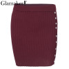 Glamaker Sexy side split knitted skirts womens Soft casual a-line women skirt Female autumn winter short skirt bottom streetwear