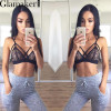 Glamaker Sexy hollow out bralette lace bra brassiere Backless floral strappy bra unpadded Elegant party women lingerie 2017