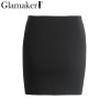 Glamaker Lace up summer skirts Women casual black slim mini skirt Clubwear sexy short skirt party