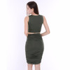 2018 Summer Women Two Piece Bodycon Dress 2 Piece Sets Outfits Cotton Sleeveless Sexy Two Piece Party Night Club Bandage Dresses