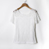2018 Summer Women Sexy Floral Lace Slim Fitted Solid Blouses Shirts Ladies Elegant Casual Short Sleeve Tee Tops Blusas