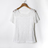 2018 Summer Women Sexy Floral Lace Slim Fitted Solid Blouses Shirts Ladies Elegant Casual Short Sleeve Tee Tops Blusas