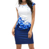 2018 Summer Women Fashion Dress Plus Size Sexy the Neck Print Elegant Sleeveless Formal Party Evening Pencil Mini Dresses