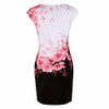 2018 Summer Women Fashion Dress Plus Size Sexy the Neck Print Elegant Sleeveless Formal Party Evening Pencil Mini Dresses