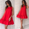 2018 Summer Women Dresses Casual Beach Party Chiffon Dress Ruffle Sleeveless Sundress Female Fashion Mini Sexy Dresses