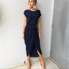2018 Summer Short Sleeve Bodycon Party Dress Plus Size Sexy Women Long Maxi Boho Dress Elegant Female Boho Beach Midi Dress