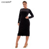 New 2018 Spring Plus Size Velvet Women Dress Big Size 5XL 6XL Long Sleeve Sexy Bodycon Dress Bandage Autumn Vestidos Clothing