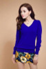 New 2018 Autumn-Spring Fashion Women Sexy V-neck Knit candy color Sweater Outerwear Pullover Tops Knitted Cashmere Sweater Women