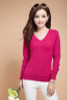New 2018 Autumn-Spring Fashion Women Sexy V-neck Knit candy color Sweater Outerwear Pullover Tops Knitted Cashmere Sweater Women