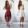 DeRuiLaDy Summer Fashion Women Sexy Dress Boho Casual Mini Bodycon Dresses Women White Sexy Lace Beach Maxi Dress vestidos