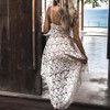DeRuiLaDy Summer Fashion Women Sexy Dress Boho Casual Mini Bodycon Dresses Women White Sexy Lace Beach Maxi Dress vestidos
