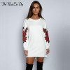 DeRuiLaDy 2017 Autumn Winter Long Sleeve Women Hoodies Flowers Embroidery O-Neck sweatshirt Hooded Casual Black White Hoodie DeRuiLaDy 2017 Autumn Winter Long Sleeve Women Hoodies Flowers Embroidery O-Neck sweatshirt Hooded Casual Black White Hoodie