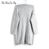 DeRuiLaDy 2017 Autumn Winter Fashion Women Long Sleeve Big Pocket Loose Knitting Cardigan Sweater Womens Cardigan Long Sweaters