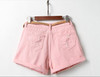 Denim Shorts Jeans Shorts Female Women Summer Plus Size 2017 Fashion Women's Shorts Spring and Summer White Pink Women's Short