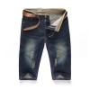 Denim Shorts Mens 2017 Summer Denim Shorts Jeans Middle Waist Men Men's Shorts Knee Length Casual Hole Short Jeans