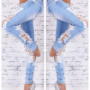 Denim Jeans Woman Sexy Lace Stitching High Waist Pencil Pants Ripped Jeans For Women Plus Size XXXL Skinny Jeans Female new