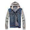 Denim Jacket men hooded sportswear Outdoors Casual fashion Jeans Jackets Hoodies Cowboy Mens Jacket and Coat Plus Size 4XL 5XL