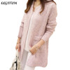 2018 Autumn Winter New Women sweater coat Casual Long Sleeve Knitted Cardigans Sweaters Fashion loose Cardigan sweater