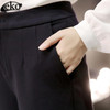 Autumn winter new elastic waist wide leg pants female nine pants large size loose casual wide leg pants women  5XL