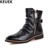 Autumn Winter Men Martin boots Split Leather Zip Ankle Motorcycle boots Male shoes Fashion Chelsea Boots 03B