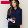 2018 Hot Brand Women Shirts Blouses Long Sleeve Casual Solid Ladies Chiffon Blouse Tops Fashion OL Plus Size Shirt Chemise Femme