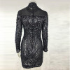 Autumn Winter Elegant Sequined Dress Women Black Bodycon Dress Long Sleeve Lady Evening Party Sequin mini Dress Vestidos Autumn Winter Elegant Sequined Dress Women Black Bodycon Dress Long Sleeve Lady Evening Party Sequin mini Dress Vestidos