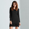 Autumn Winter Dress 2016 ZANZEA Women Casual Lace Patchwork Sexy Mini Dress Long Sleeve O Neck Loose Straight Vestidos Plus Size Autumn Winter Dress 2016 ZANZEA Women Casual Lace Patchwork Sexy Mini Dress Long Sleeve O Neck Loose Straight Vestidos Plus Size