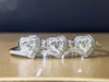 LASAMERO Ring For Women 0.51CT 18k White Gold Round Cut Heart Shape Natural diamond Ring Accents Engagement Wedding Ring