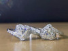 LASAMERO Ring For Women 0.51CT 18k White Gold Round Cut Heart Shape Natural diamond Ring Accents Engagement Wedding Ring