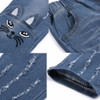 2018 Fashion Children Girls Jeans cute cat print Pants With Ruffles Denim Pants Spring Summer Clothes Girls Cute Kids Jeans
