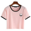 2018 Fashion 3d Print Aliens crop top Short Sleeve T Shirt Women Teenagers T-shirts Tops Summer Round Neck O neck Tees Girls