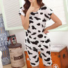 2017 Cute pajamas sets with Cartoon printed women pajama sets summer short sleeve Loungewear sexy Pyamas hot selling