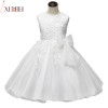 2017 Cute O Neck Sleeveless Flowers Girls Dresses Bow Appliques for First Communion Lace Ball Gown Girls Evening Gowns 2017 Cute O Neck Sleeveless Flowers Girls Dresses Bow Appliques for First Communion Lace Ball Gown Girls Evening Gowns