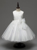 2017 Cute O Neck Sleeveless Flowers Girls Dresses Bow Appliques for First Communion Lace Ball Gown Girls Evening Gowns 2017 Cute O Neck Sleeveless Flowers Girls Dresses Bow Appliques for First Communion Lace Ball Gown Girls Evening Gowns