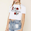 2018 New Blusas Femininas Women Blouse Shirt Crop Top Harajuku Short Sleeve O-neck Rose Print Tee Tops Brand Casual Blouses