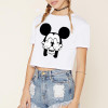 2018 New Blusas Femininas Women Blouse Shirt Crop Top Harajuku Short Sleeve O-neck Rose Print Tee Tops Brand Casual Blouses