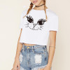 2018 New Blusas Femininas Women Blouse Shirt Crop Top Harajuku Short Sleeve O-neck Rose Print Tee Tops Brand Casual Blouses
