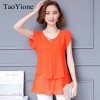 2018 New Blouse Shirt Summer Style Women Blouses Multi Colors Casual Tops O-Neck Short Sleeve Chiffon Shirt Blusas Femininas