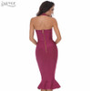 2018 New Bandage Dress Sexy Women Party Dress Khaki Wine Red Bodycon Dress Halter Fishtail Midi Club Backless summer Dresses
