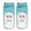 2018 New arrival Women Low Cut Ankle Socks Funny Aliens 3D Printing Sock Cotton Hosiery Printed Sock