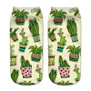 2018 New arrival Women Low Cut Ankle Socks Funny Aliens 3D Printing Sock Cotton Hosiery Printed Sock