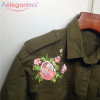 Autumn Flower Floral Embroidery Shirt Designs Blouse Women Cotton Military Army Green Shirt Long sleeve Button Pocket Jackets