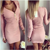 Autumn Dress Knitting 2018 Women Dresses Zipper O-neck Sexy Knitted Dress Long Sleeve Bodycon Sheath Pack Hip Dress GV090