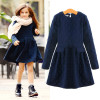 AuroraBaby Big Girls Dresses Thicken Warm Cotton Autumn Winter Children's Clothes Kids Dresses Elegant Style New Arrival