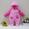 2018 Winter Newborn Coral Fleece One-Pieces Rompers Baby Clothing Girls Hoodie Fluffy Boys Clothes Toddler Warm Sleepwear