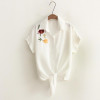 2018 Top Summer Women Casual Tops Short Sleeve Embroidery White Top Blouses Shirts Sexy Kimono Loose Beach Shirt Blusas Feminina