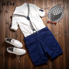 Free Shipping 2016 Men's cotton Overalls Mens Denim Bib Overalls  Shorts Jumpsuit Mens Jean Shorts Jeans Man